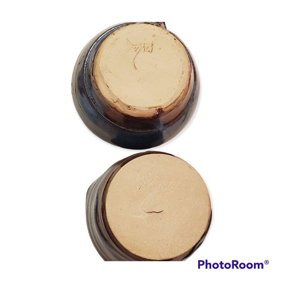 Lot of 2 Blue Denim Glaze Artist Coffee Mug Set, Signed DYW, NWOB - Picture 8 of 9